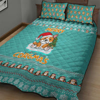Funny Dog Merry Corgmas Christmas Quilt Bed Set Xmas Holiday Patterns - Wonder Print Shop