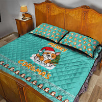 Funny Dog Merry Corgmas Christmas Quilt Bed Set Xmas Holiday Patterns - Wonder Print Shop