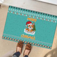 Funny Dog Merry Corgmas Christmas Rubber Doormat Xmas Holiday Patterns - Wonder Print Shop