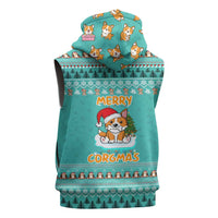 Funny Dog Merry Corgmas Christmas Sleeveless Zip Hoodie Xmas Holiday Patterns - Wonder Print Shop