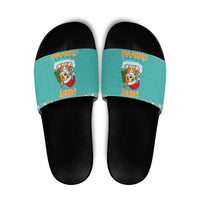 Funny Dog Merry Corgmas Christmas Slide Sandals Xmas Holiday Patterns - Wonder Print Shop