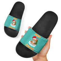 Funny Dog Merry Corgmas Christmas Slide Sandals Xmas Holiday Patterns - Wonder Print Shop