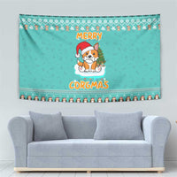 Funny Dog Merry Corgmas Christmas Tapestry Xmas Holiday Patterns - Wonder Print Shop