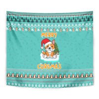 Funny Dog Merry Corgmas Christmas Tapestry Xmas Holiday Patterns - Wonder Print Shop