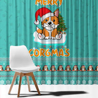 Funny Dog Merry Corgmas Christmas Window Curtain Xmas Holiday Patterns - Wonder Print Shop