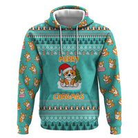 Funny Dog Merry Corgmas Christmas Zip Hoodie Xmas Holiday Patterns - Wonder Print Shop