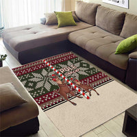 Funny Pole Dancer Reindeer Christmas Area Rug Xmas Holiday Patterns - Wonder Print Shop