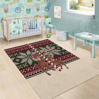 Funny Pole Dancer Reindeer Christmas Area Rug Xmas Holiday Patterns - Wonder Print Shop