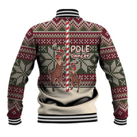 Funny Pole Dancer Reindeer Christmas Baseball Jacket Xmas Holiday Patterns - Wonder Print Shop