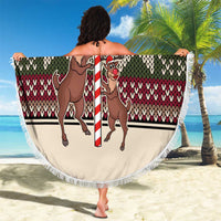 Funny Pole Dancer Reindeer Christmas Beach Blanket Xmas Holiday Patterns - Wonder Print Shop