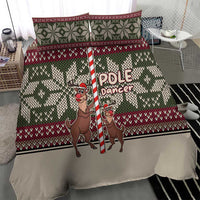 Funny Pole Dancer Reindeer Christmas Bedding Set Xmas Holiday Patterns - Wonder Print Shop