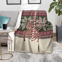 Funny Pole Dancer Reindeer Christmas Blanket Xmas Holiday Patterns - Wonder Print Shop