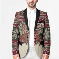 Funny Pole Dancer Reindeer Christmas Blazer Xmas Holiday Patterns - Wonder Print Shop