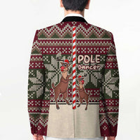 Funny Pole Dancer Reindeer Christmas Blazer Xmas Holiday Patterns - Wonder Print Shop