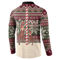Funny Pole Dancer Reindeer Christmas Button Sweatshirt Xmas Holiday Patterns - Wonder Print Shop