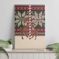 Funny Pole Dancer Reindeer Christmas Canvas Wall Art Xmas Holiday Patterns - Wonder Print Shop