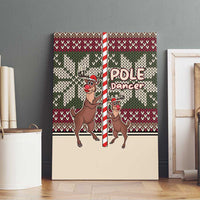 Funny Pole Dancer Reindeer Christmas Canvas Wall Art Xmas Holiday Patterns - Wonder Print Shop