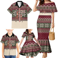 Funny Pole Dancer Reindeer Christmas Family Matching Mermaid Dress and Hawaiian Shirt Xmas Holiday Patterns - Wonder Print Shop