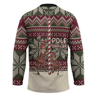 Funny Pole Dancer Reindeer Christmas Hockey Jersey Xmas Holiday Patterns - Wonder Print Shop