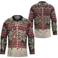 Funny Pole Dancer Reindeer Christmas Hockey Jersey Xmas Holiday Patterns - Wonder Print Shop
