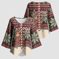 Funny Pole Dancer Reindeer Christmas Kimono Sleeve Blouse Xmas Holiday Patterns - Wonder Print Shop