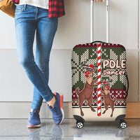 Funny Pole Dancer Reindeer Christmas Luggage Cover Xmas Holiday Patterns - Wonder Print Shop