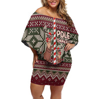 Funny Pole Dancer Reindeer Christmas Off Shoulder Short Dress Xmas Holiday Patterns - Wonder Print Shop