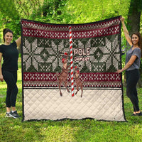 Funny Pole Dancer Reindeer Christmas Quilt Xmas Holiday Patterns - Wonder Print Shop