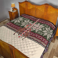 Funny Pole Dancer Reindeer Christmas Quilt Xmas Holiday Patterns - Wonder Print Shop