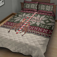 Funny Pole Dancer Reindeer Christmas Quilt Bed Set Xmas Holiday Patterns - Wonder Print Shop