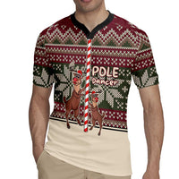 Funny Pole Dancer Reindeer Christmas Rugby Jersey Xmas Holiday Patterns - Wonder Print Shop