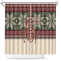 Funny Pole Dancer Reindeer Christmas Shower Curtain Xmas Holiday Patterns - Wonder Print Shop