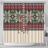 Funny Pole Dancer Reindeer Christmas Shower Curtain Xmas Holiday Patterns - Wonder Print Shop