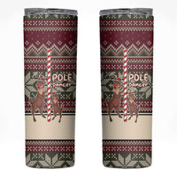 Funny Pole Dancer Reindeer Christmas Skinny Tumbler Xmas Holiday Patterns - Wonder Print Shop
