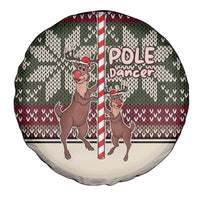 Funny Pole Dancer Reindeer Christmas Spare Tire Cover Xmas Holiday Patterns - Wonder Print Shop