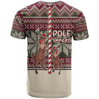 Funny Pole Dancer Reindeer Christmas T Shirt Xmas Holiday Patterns - Wonder Print Shop
