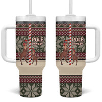 Funny Pole Dancer Reindeer Christmas Tumbler With Handle Xmas Holiday Patterns - Wonder Print Shop