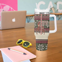 Funny Pole Dancer Reindeer Christmas Tumbler With Handle Xmas Holiday Patterns - Wonder Print Shop
