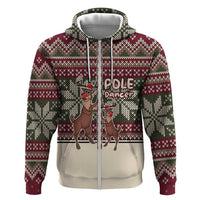 Funny Pole Dancer Reindeer Christmas Zip Hoodie Xmas Holiday Patterns - Wonder Print Shop