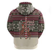 Funny Pole Dancer Reindeer Christmas Zip Hoodie Xmas Holiday Patterns - Wonder Print Shop