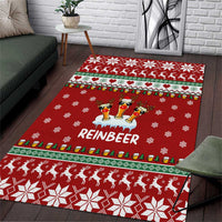 Funny Reindeer Reinbeer Christmas Area Rug Xmas Holiday Patterns - Wonder Print Shop