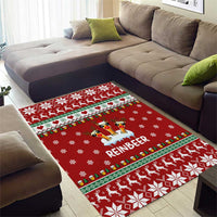 Funny Reindeer Reinbeer Christmas Area Rug Xmas Holiday Patterns - Wonder Print Shop