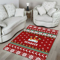 Funny Reindeer Reinbeer Christmas Area Rug Xmas Holiday Patterns - Wonder Print Shop