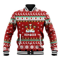 Funny Reindeer Reinbeer Christmas Baseball Jacket Xmas Holiday Patterns - Wonder Print Shop