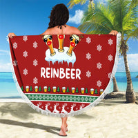 Funny Reindeer Reinbeer Christmas Beach Blanket Xmas Holiday Patterns - Wonder Print Shop