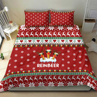 Funny Reindeer Reinbeer Christmas Bedding Set Xmas Holiday Patterns - Wonder Print Shop