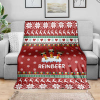 Funny Reindeer Reinbeer Christmas Blanket Xmas Holiday Patterns - Wonder Print Shop