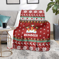 Funny Reindeer Reinbeer Christmas Blanket Xmas Holiday Patterns - Wonder Print Shop
