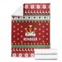 Funny Reindeer Reinbeer Christmas Blanket Xmas Holiday Patterns - Wonder Print Shop