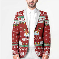 Funny Reindeer Reinbeer Christmas Blazer Xmas Holiday Patterns - Wonder Print Shop
